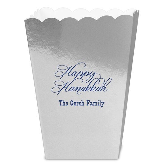 Elegant Happy Hanukkah Mini Popcorn Boxes